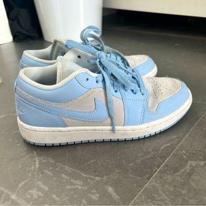 light blue jordans with suede